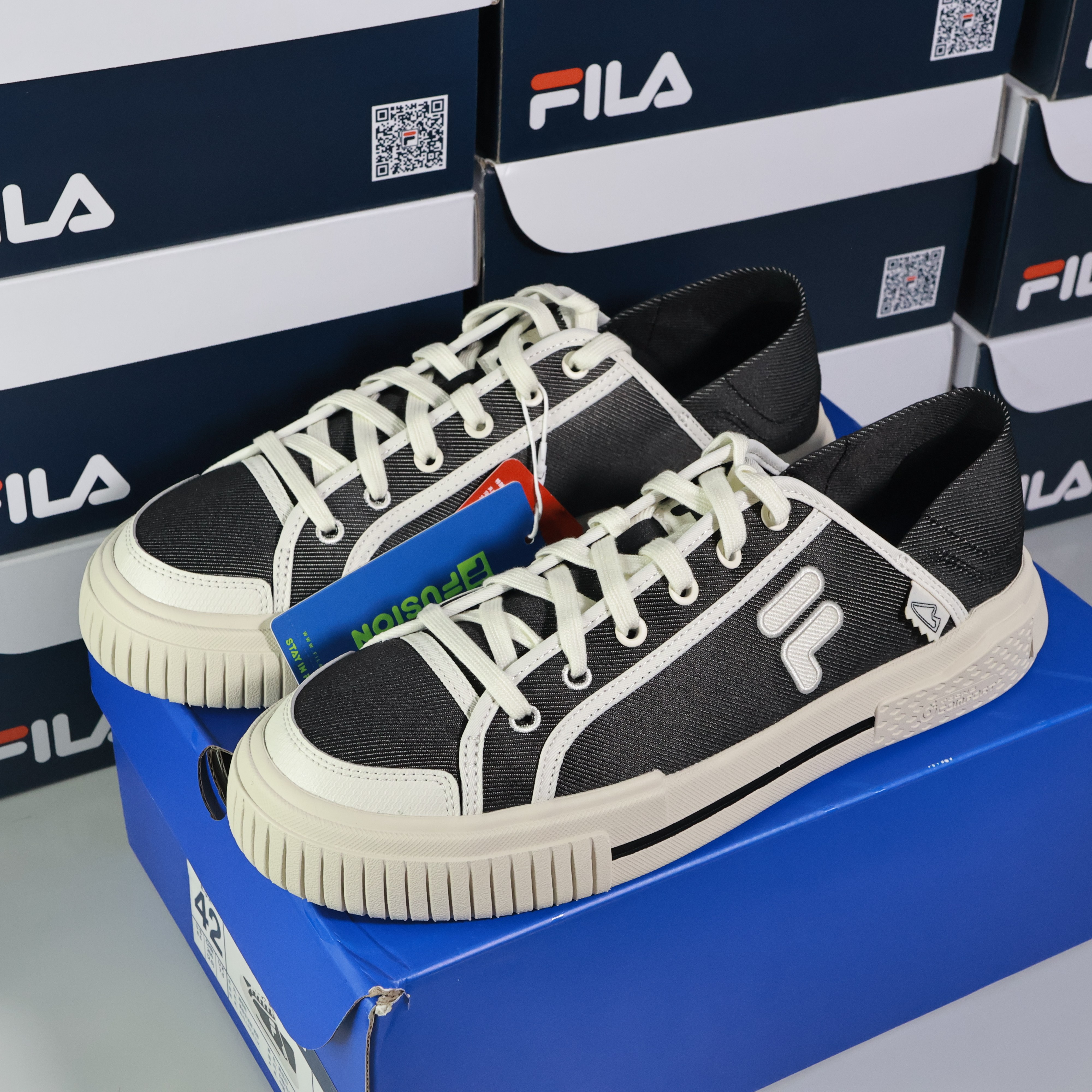 FILA/斐乐 FUSION 潮流 一脚蹬 休闲鞋 低帮 板鞋