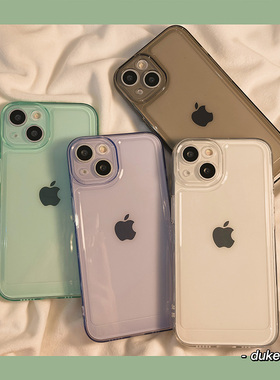 简约透明适用17pro苹果14手机壳16情侣iphone13promax新款12硅胶15女款14pro小众高级感透明11男全包保护套软