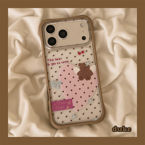适用苹果手机壳ins星星爱心小熊