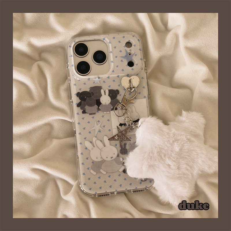 独壳 ins星星米菲兔带挂饰适用苹果17promax手机壳古早卡通iPhone16新款15防摔14pro女款13双层壳手机套硬壳,3C数码配件,手机保护套/壳,淘宝优惠券,粉丝福利购,淘宝优惠卷