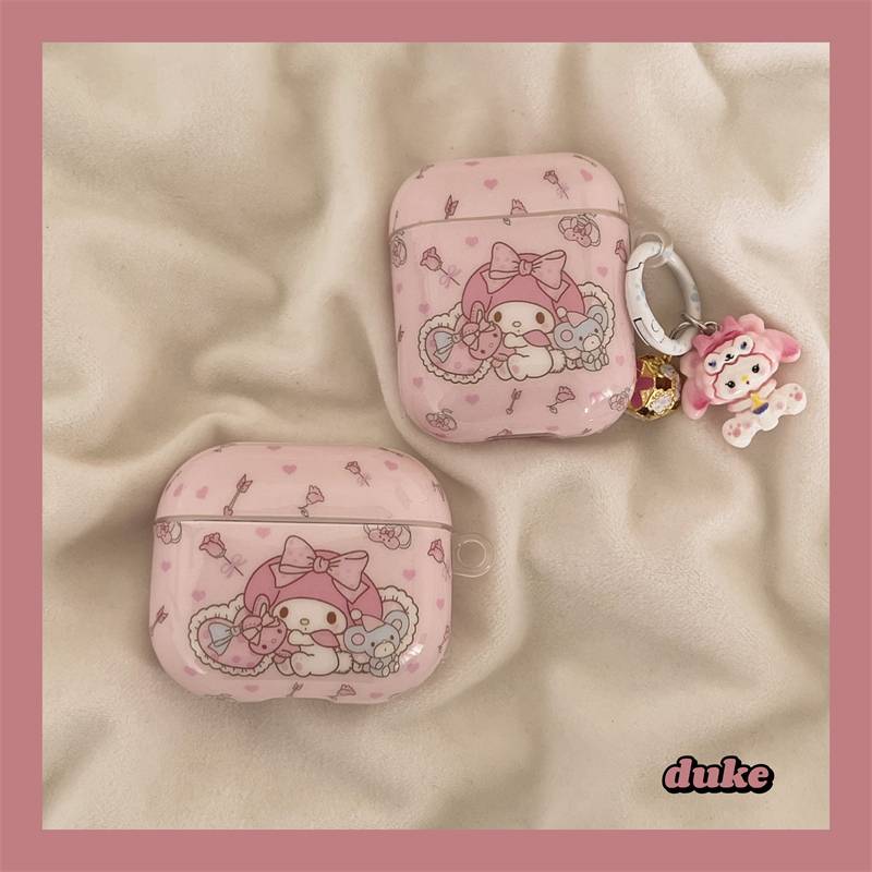 粉色蝴蝶结花朵美乐蒂苹果耳机壳