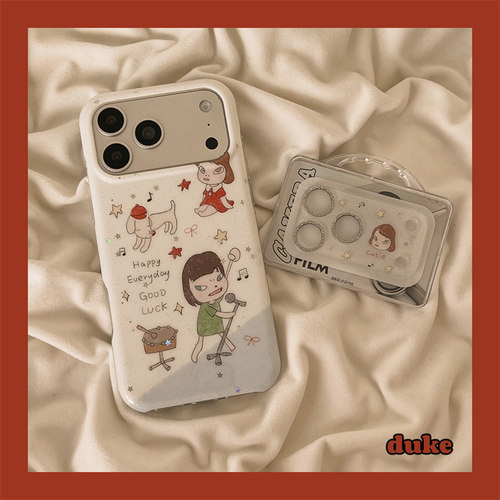 适用苹果手机壳日韩可爱插画