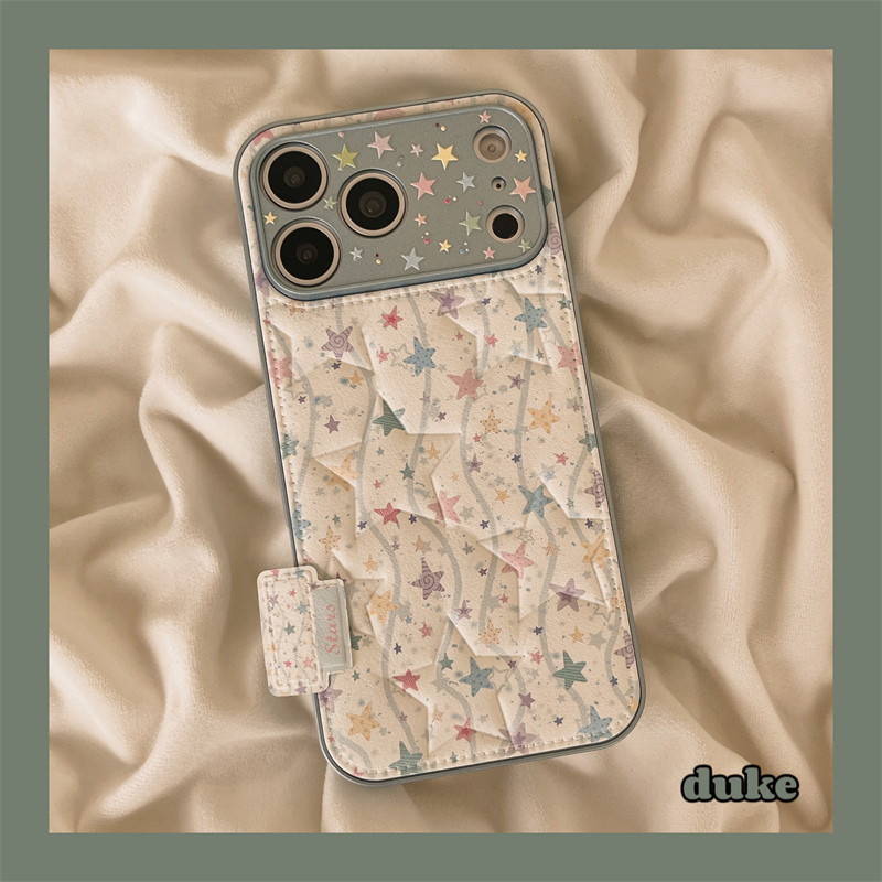 适用苹果手机壳简约彩色星星