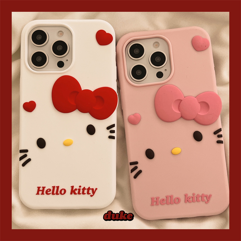独壳 闺蜜硅胶卡通立体kitty猫适用苹果16手机壳iPhone15promax新款14ProMax防摔13pro女款12手机套全包软壳