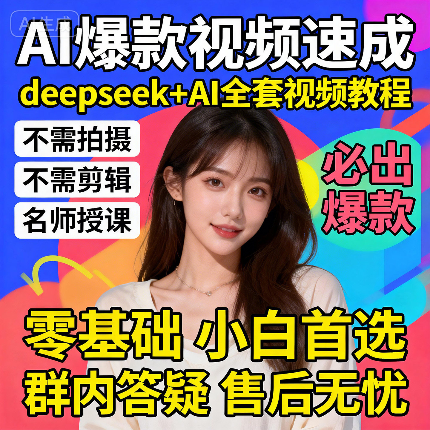 deepseek+Ai全套视频教程AI绘画ai短视频从零到精通AI变现赚钱等,商务/设计服务,短视频制作,淘宝优惠券,粉丝福利购,淘宝优惠卷