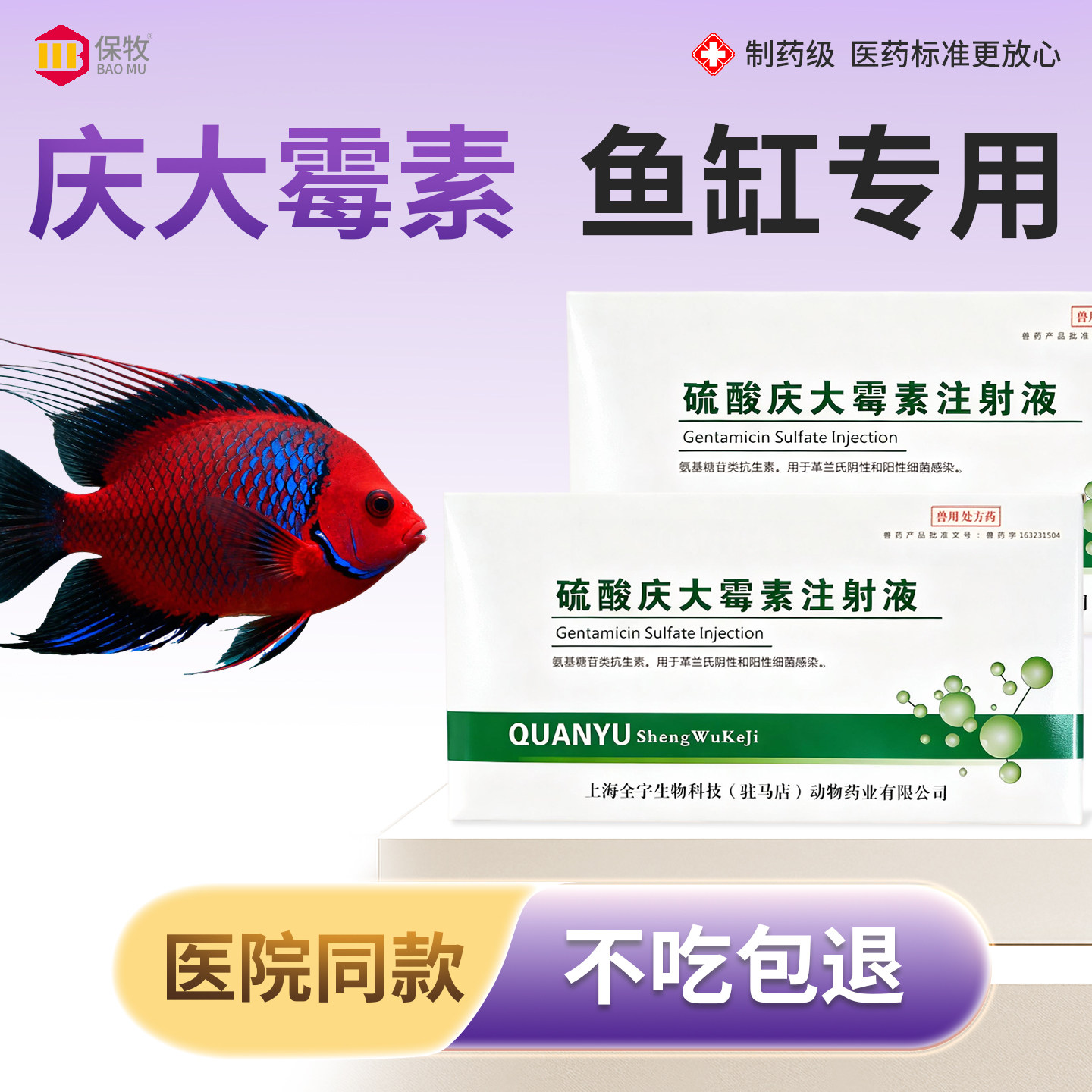 庆大霉素鱼缸专用硫酸庆大霉素注射剂杀菌治疗疾病肠炎细菌感染
