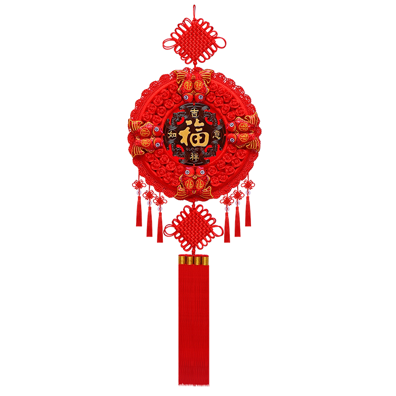 中国结挂件客厅大号木雕福字中国结玄关乔迁平安结家居装饰墙壁挂