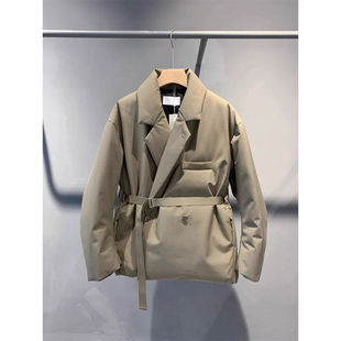 高级感小香风极简翻领鸭绒西装领加厚保暖西装外套冬装上衣女