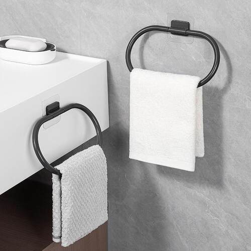 Wall-mounted towel rack for bathroom, no drilling required,