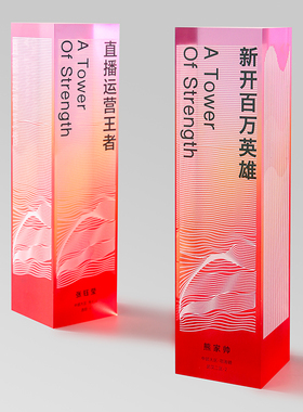 亚克力奖杯订制定做新款创意渐变演唱会团队活动比赛荣誉颁奖纪念