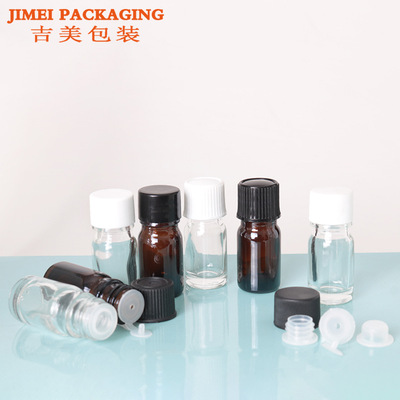 18 screw brown cosmetic bottle, brown glass bottle, small f