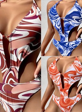Swimsuit one-piece printed swimsuit Bikini sexy plus size s