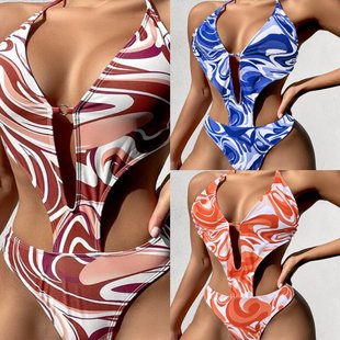 printed swimsuit size one plus piece sexy Swimsuit Bikini