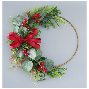 Christmas wreath decoration 32cm berry eucalyptus wrought i