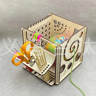 All in one Wooden Yarn Bowl Multi functional Weaving Tool B