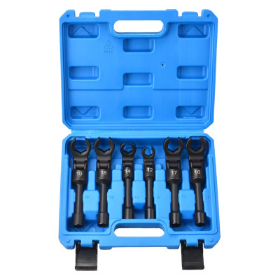 6-piece set of shaking head oil pipe socket opening plum bl