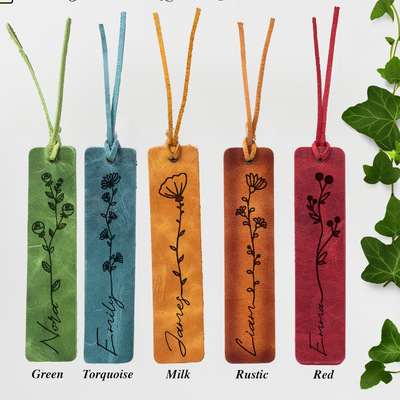 Leather bookmark, handmade, engravable, stationery bookmark