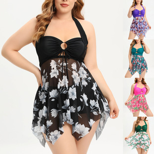 2024 plus size swimsuit women's split bikini swimsuit skirt