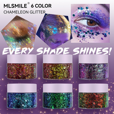 Halloween chameleon body sequins onion powder gel highlight