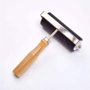 10cm printing ink roller, wooden handle rubber roller, DIY