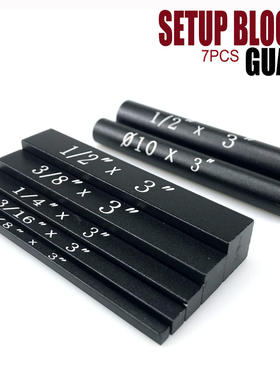 7-piece set of woodworking measuring blocks, setup blocks,