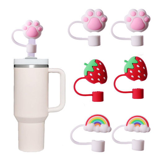 Strawberries Straw Cap Stanley Water Cup Straw Dust Stopper