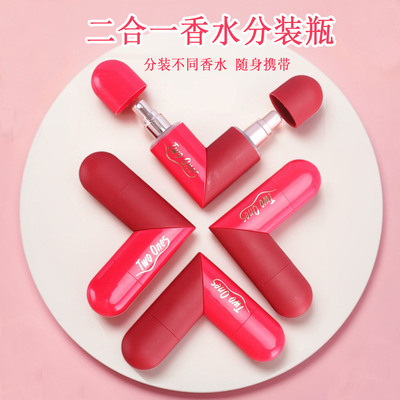 5ML+5ML Peach Heart perfume Carry on Separate Bottle Two in