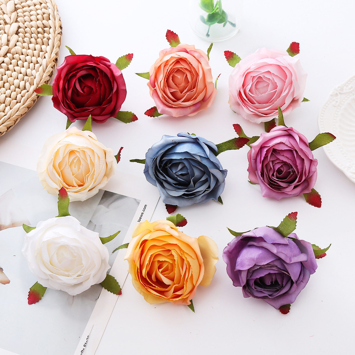 7cm diameter simulated rose head DIY handmade material wedd