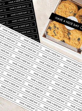 Long strip stickers, baking cake rolls, packaging boxes, co