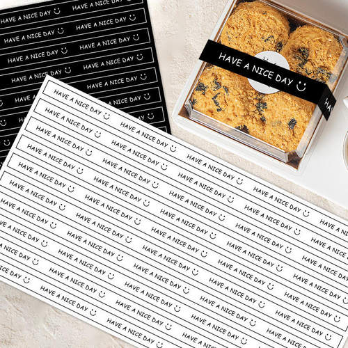 Long strip stickers, baking cake rolls, packaging boxes, co