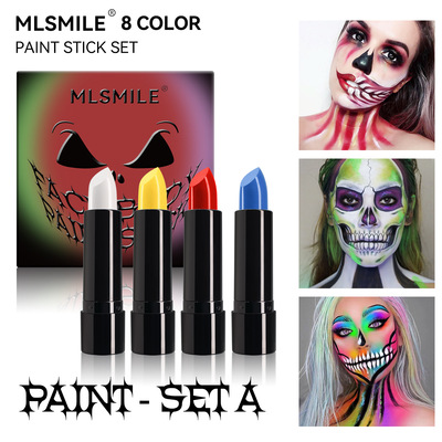 4-pack Halloween lipstick set with long-lasting natural 3D