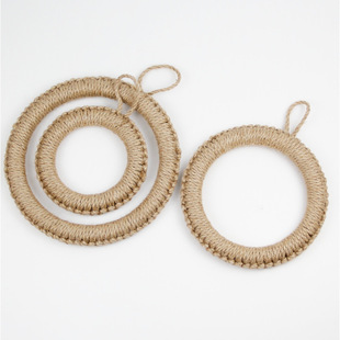 Straight handmade round hemp rope mat, heat-resistant plate