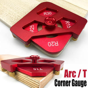 Woodworking corner chamfering template tool quick change R-