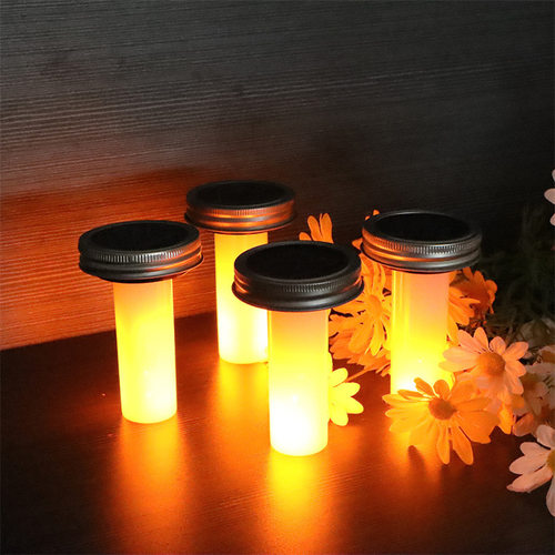 Solar Mason jar light 12LED flame light Sunshine jar glass