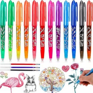Colored erasable neutral pen, black erasable pen, elementar