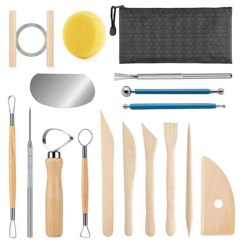 17 piece set of pottery tools, clay sculpture carving knife
