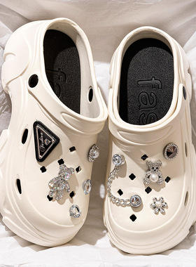 EVA hole shoes for women with thick soles for height increa