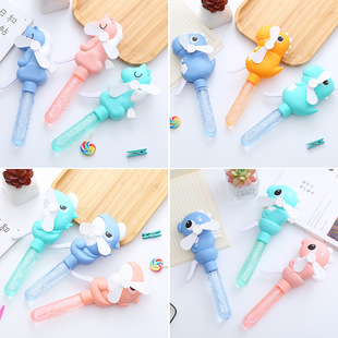 Cartoon Bubble Blowing Fan Stick Cute Handheld Fan Creative
