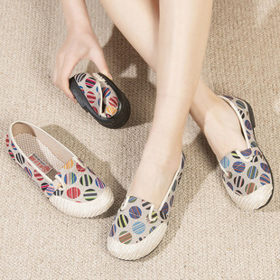 style cloth flat summer bottom women ethnic for 2024 shoes