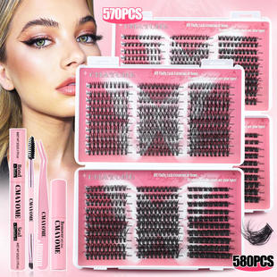 580 Clusters DIY Hair Large Capacity Eyelash Book Natural T