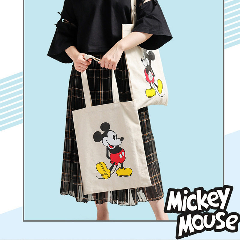 Disney Mickey canvas bag, women's shoulder bag, student cot