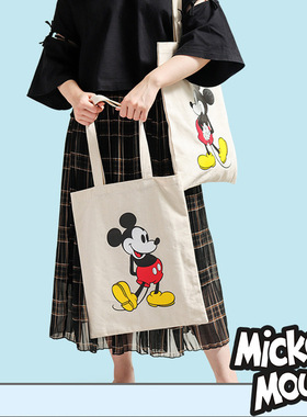 Disney Mickey canvas bag, women's shoulder bag, student cot