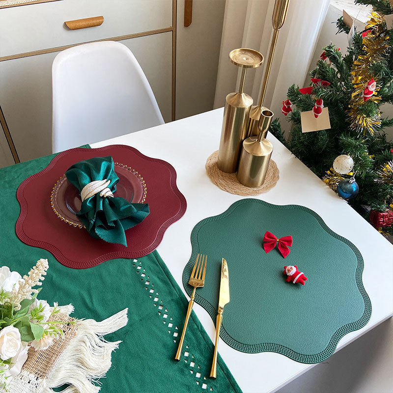 Imitation leather flower meal mat, waterproof and oil resis