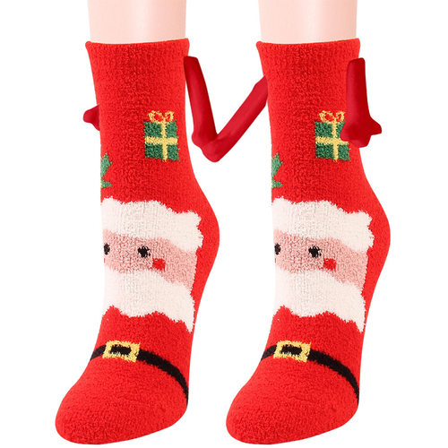Coral fleece Christmas socks, autumn and winter cotton stic