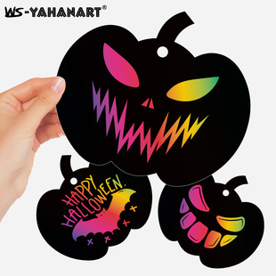 Halloween Colorful DIY Scratch Painting Pumpkin Children