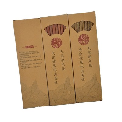 Wooden chopstick gift box with 10 pairs of natural chicken
