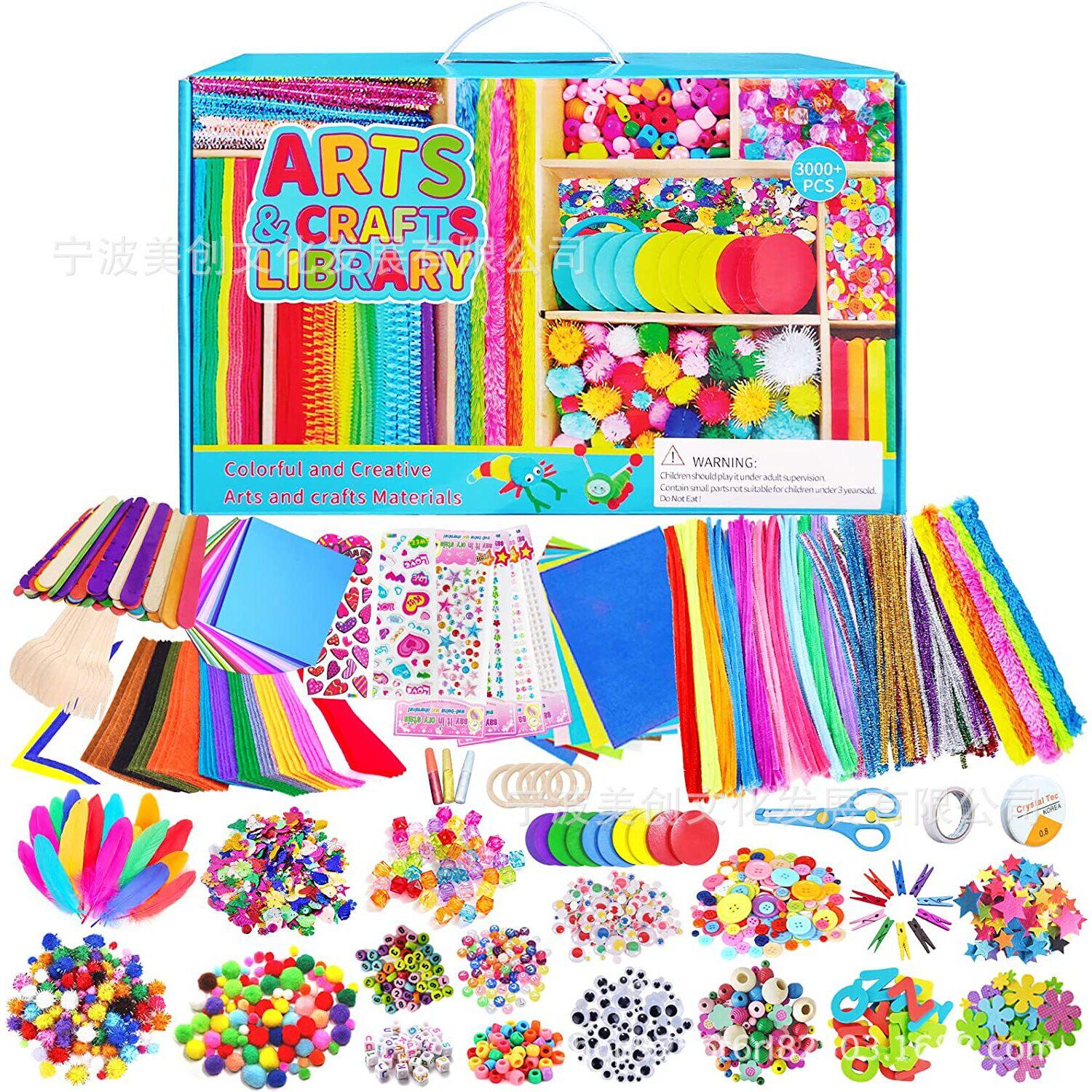 3000pcs+Woolen Balls and Strips Handmade Gift Box Set for C