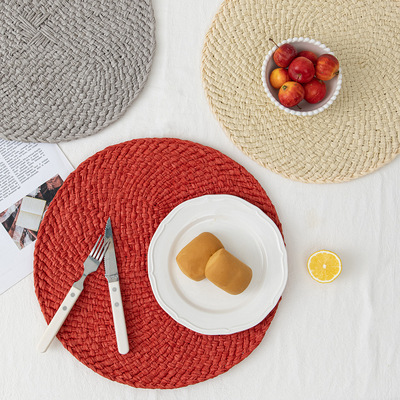 Handmade paper woven tassel placemats, thermal insulation m