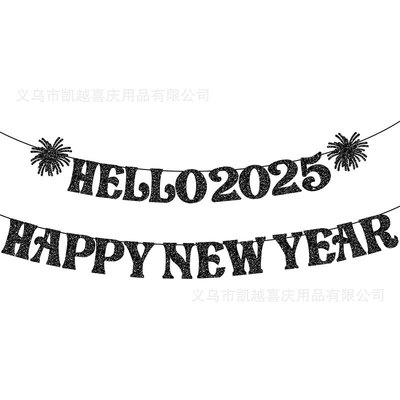 Hello 2025 new theme banner, 2025 new cross party fireworks