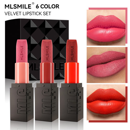 Matte lipstick set embossed MLSMILE whitening natural lip g